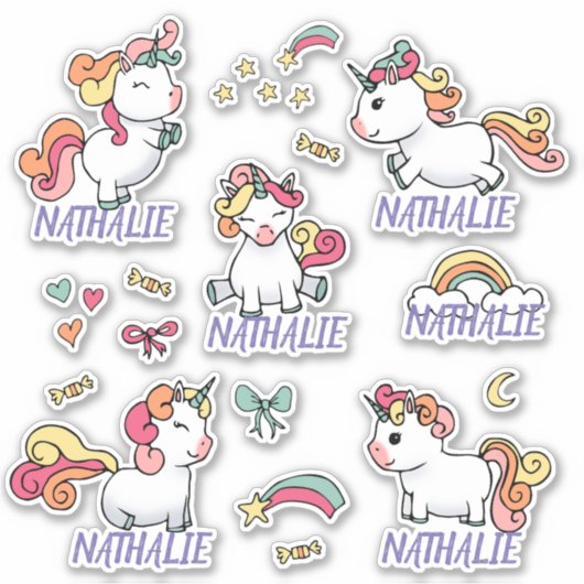 Unicorn sticker vel met naam (Voorkant)