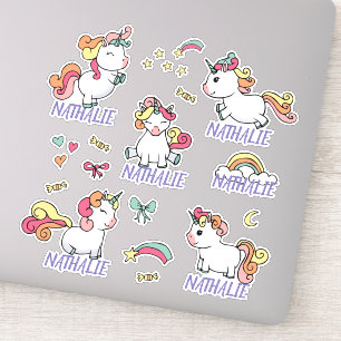 Unicorn sticker vel met naam