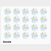 Unicorn Stickers, RegenboogUnicorn, partijlabels Ronde Sticker (Vel)