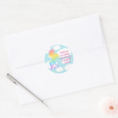 Unicorn Stickers, RegenboogUnicorn, partijlabels Ronde Sticker (Envelop)