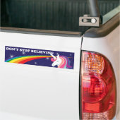 Unicorn "Stop niet met geloven" Bumpersticker (Op Truck)
