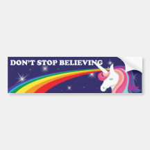 Unicorn "Stop niet met geloven" Bumpersticker