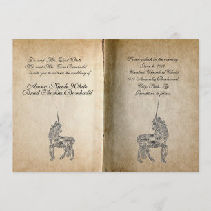Unicorn Story Book Wedding Invitation Kaart