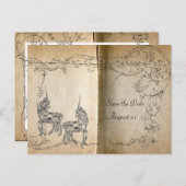 Unicorn Storybook Bewaar de datum Aankondigingskaart (Voorkant / Achterkant)