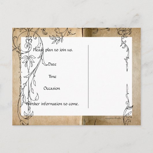 Unicorn Storybook Bewaar de datum Aankondigingskaart (Achterkant)