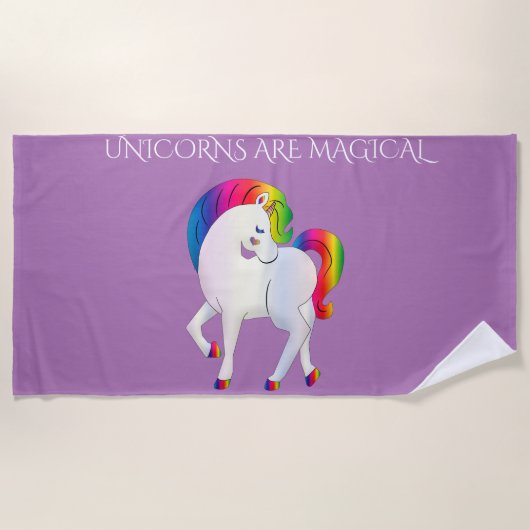 Unicorn strandhanddoek. strandlaken (Voorkant)