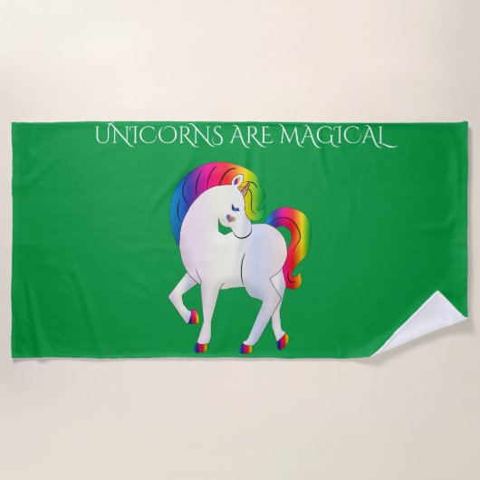 Unicorn strandhanddoek. strandlaken (Voorkant)