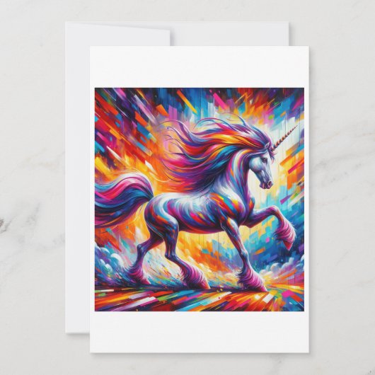 Unicorn Studie A - Fantasy AI Feestdagenkaart (Voorkant)