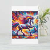 Unicorn Studie A - Fantasy AI Feestdagenkaart (Staand voorkant)