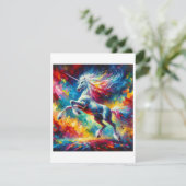 Unicorn Studie C - Fantasy AI Feestdagenkaart (Staand voorkant)