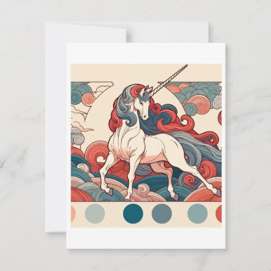 Unicorn Studie F - Fantasy AI Feestdagenkaart (Voorkant)