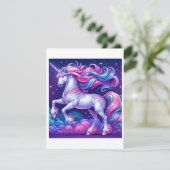 Unicorn Studie G - Fantasy AI Feestdagenkaart (Staand voorkant)