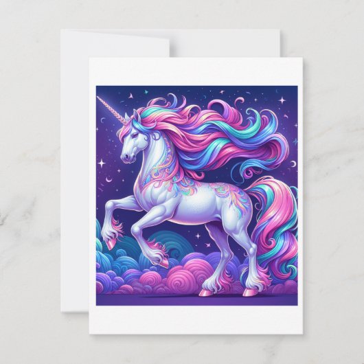 Unicorn Studie G - Fantasy AI Feestdagenkaart (Voorkant)