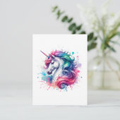 Unicorn Studie K - Fantasy AI Feestdagenkaart (Staand voorkant)