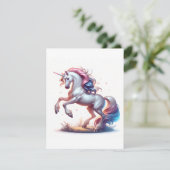 Unicorn Studie N - Fantasy AI Feestdagenkaart (Staand voorkant)