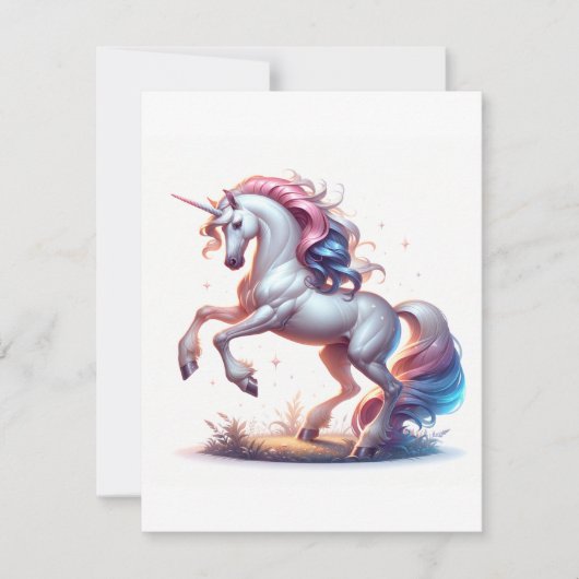 Unicorn Studie N - Fantasy AI Feestdagenkaart (Voorkant)