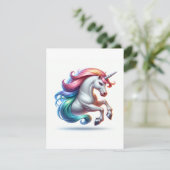 Unicorn Studie Q - Fantasy AI Feestdagenkaart (Staand voorkant)