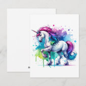 Unicorn Study L - Fantasy AI Feestdagenkaart (Voorkant / Achterkant)