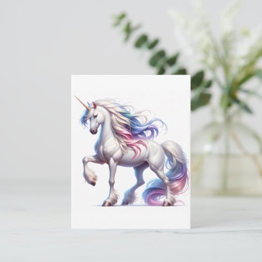 Unicorn Study P - Fantasy AI Feestdagenkaart (Staand voorkant)
