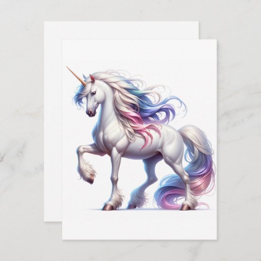 Unicorn Study P - Fantasy AI Feestdagenkaart (Voorkant / Achterkant)