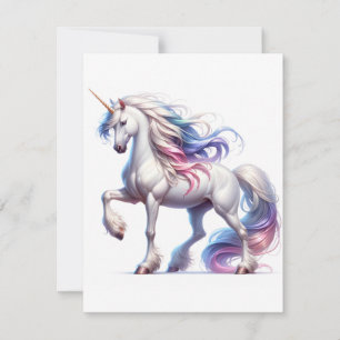 Unicorn Study P - Fantasy AI Feestdagenkaart