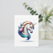 Unicorn Study R - Fantasy AI Feestdagenkaart (Staand voorkant)