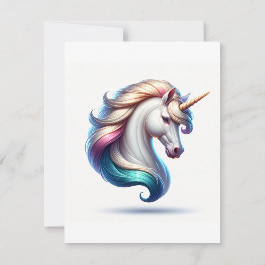 Unicorn Study R - Fantasy AI Feestdagenkaart (Voorkant)