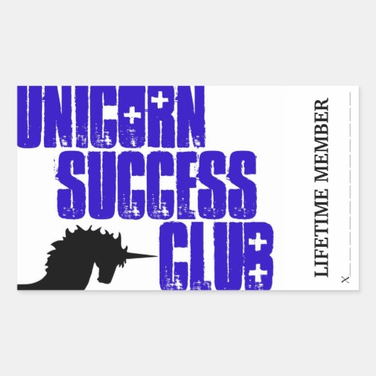 Unicorn succes club lidmaatschap stickers (Voorkant)