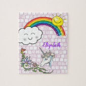 Unicorn Sun Rainbow Jigzaag Puzzle Daisy Legpuzzel (Verticaal)