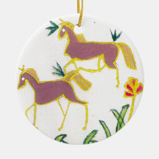 Unicorn Sunshine Keramisch Ornament (Voorkant)