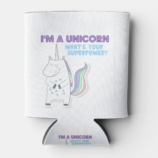 Unicorn Superpower Blikjeskoeler (Voorkant)