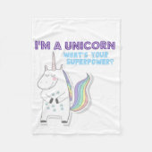 Unicorn Superpower Fleece Deken (Voorkant)