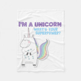 Unicorn Superpower Fleece Deken