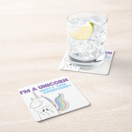 Unicorn Superpower Kartonnen Onderzetters (Insitu)