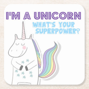 Unicorn Superpower Kartonnen Onderzetters
