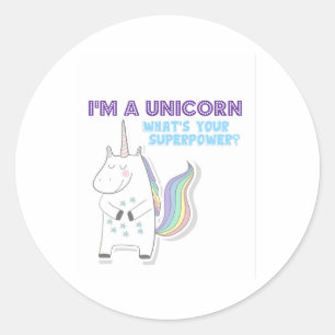 Unicorn Superpower Ronde Sticker