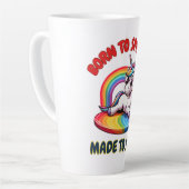 Unicorn Surfer Rainbow Surfing Cool Latte Mok (Linkerhoek)