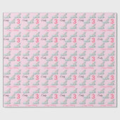 UNICORN Sweet Little Girl's Name Birthday Cadeaupapier (Vlak)