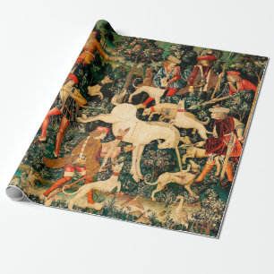 Unicorn Tapestries middeleeuwse klassieker verdedi Cadeaupapier