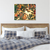 Unicorn Tapestries middeleeuwse klassieker verdedi Canvas Afdruk (Insitu (Slaapkamer))