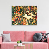 Unicorn Tapestries middeleeuwse klassieker verdedi Canvas Afdruk (Insitu (Woonkamer))