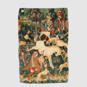 Unicorn Tapestries middeleeuwse klassieker verdedi Golfhanddoek (Voorkant)
