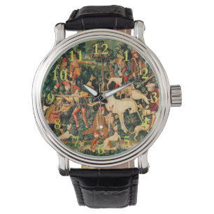 Unicorn Tapestries middeleeuwse klassieker verdedi Horloge