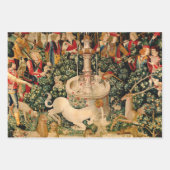 Unicorn Tapestries middeleeuwse klassieker verdedi Inpakpapier Vel (Voorkant 3)