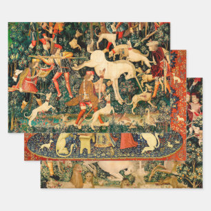 Unicorn Tapestries middeleeuwse klassieker verdedi Inpakpapier Vel