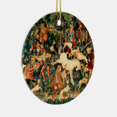 Unicorn Tapestries middeleeuwse klassieker verdedi Keramisch Ornament (Rechts)