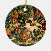 Unicorn Tapestries middeleeuwse klassieker verdedi Keramisch Ornament (Voorkant)