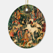 Unicorn Tapestries middeleeuwse klassieker verdedi Keramisch Ornament (Links)