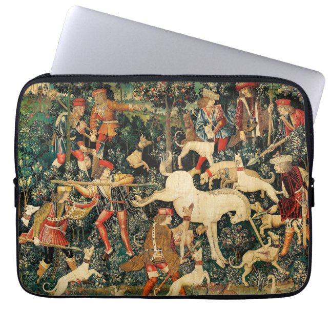 Unicorn Tapestries middeleeuwse klassieker verdedi Laptop Sleeve (Voorkant)