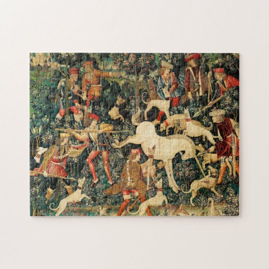 Unicorn Tapestries middeleeuwse klassieker verdedi Legpuzzel (Horizontaal)